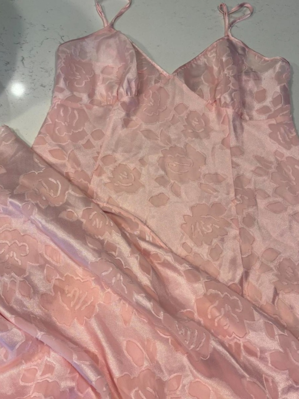 Vintage victory, secret pink floral maxi slip